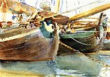 John Singer Sargent Boats Venice painting